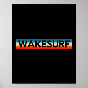 Poster Planche de wake surf rétro pour le wakeboard et le