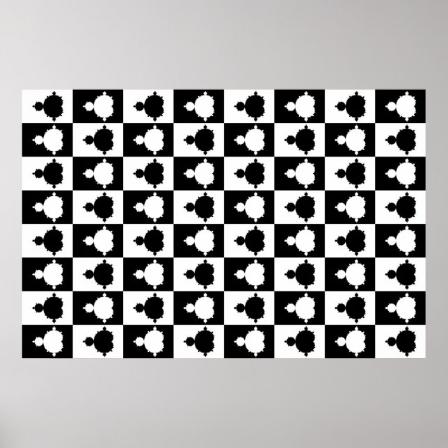 Poster Planche d'échecs de Mandelbrot (Devant)