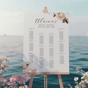 Poster Planche florale, Fête des mariées romantique
