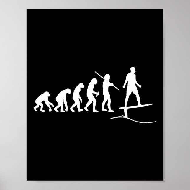 Poster Planches de surf drôles de Foils Evolution de surf (Devant)