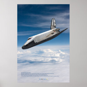 Poster Plane spatial Bourane descendant à travers les nua