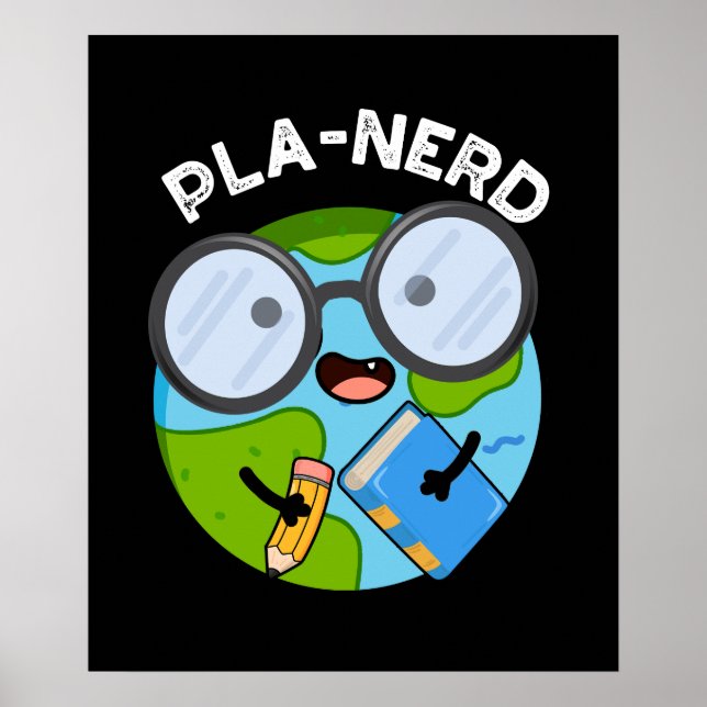 Poster Planerd Funny Planet Puns Dark BG (Devant)