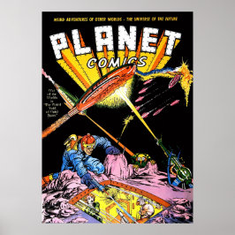Poster Planet Comics Laser Attaque Sci Fi Vintage Comics