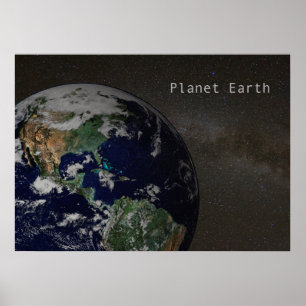 Poster Planet Earth in Milky Way