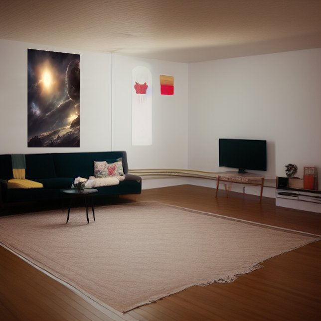 Poster planète Alien, lune et soleil dans le ciel | Art A (Créateur téléchargé)