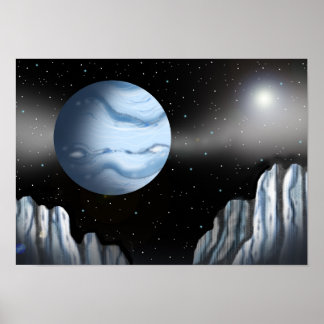 Poster Planète bleue au-dessus d'un mur de glace.