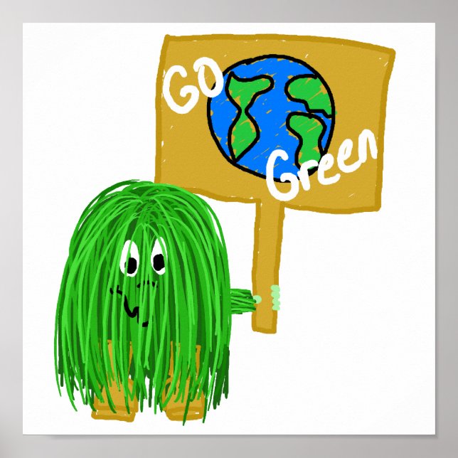 Poster Planète devenez écolo vert (Devant)