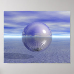Poster Planète Océanique Violette Paisible Amour Paix Har