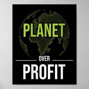 Poster Planète pour femmes sur le profit - De l'environne