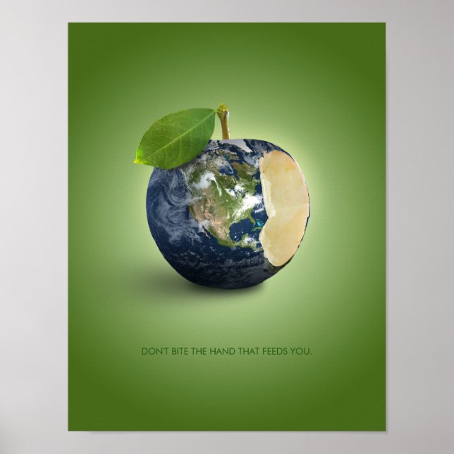 Poster Planète Terre Apple De l'environnement (Devant)