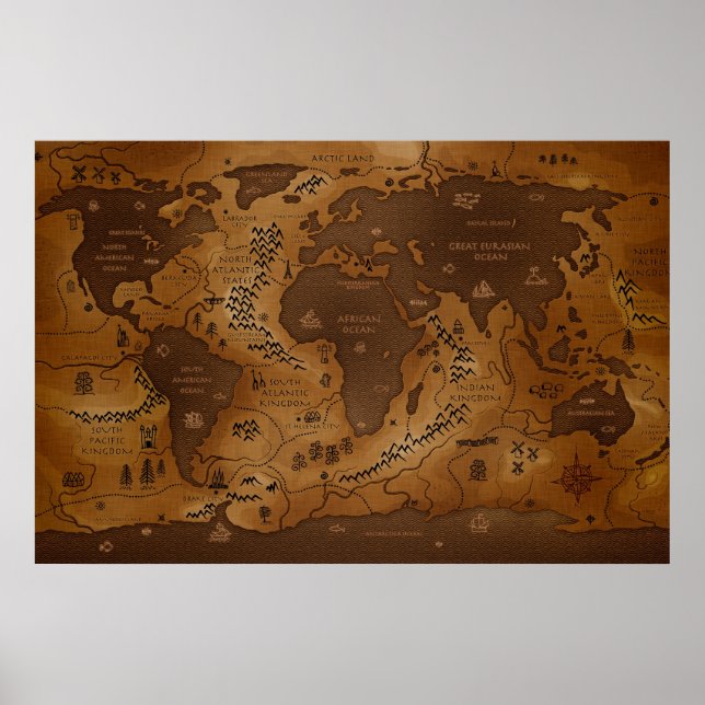 Poster Planète Terre Inversée (Devant)