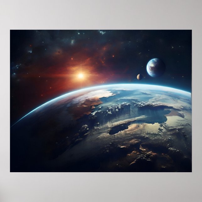 Poster Planète terrestre de l'espace (Devant)