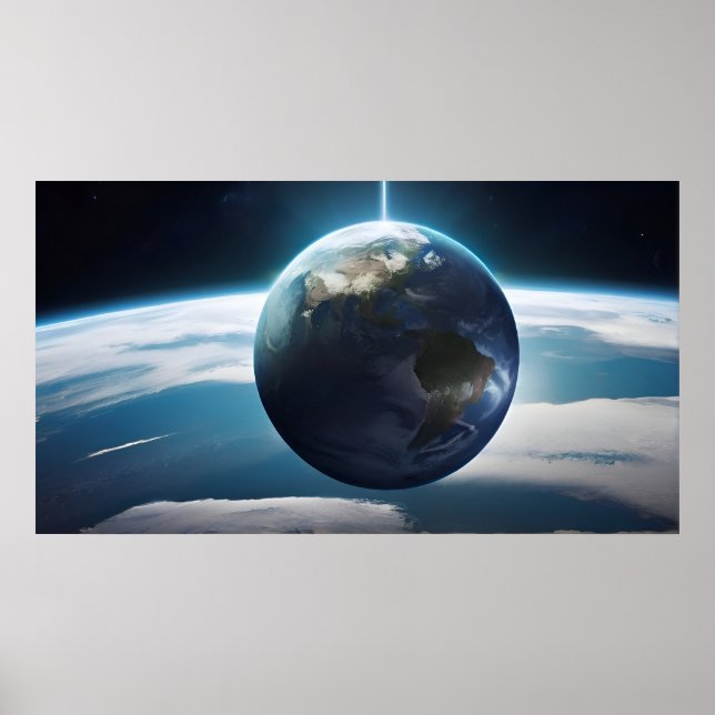 Poster Planète terrestre de l'espace (Devant)