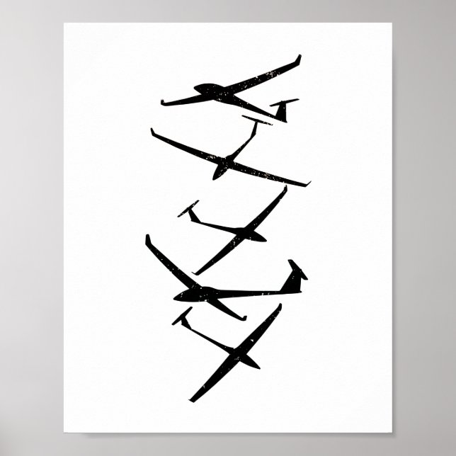 Poster Planeurs | Thermaux du pilote de planeur qui s'env (Devant)