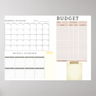 Poster Planificateur de budget mensuel numérique