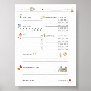 Poster Planificateur de soins personnels pour les mamans