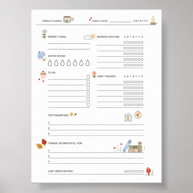 Poster Planificateur de soins personnels pour les mamans  (Devant)
