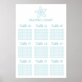 Poster Planificateur de table de Mariage de mer 10-18