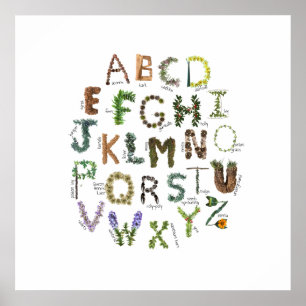 Poster Plante Alphabet Nature Nursery Botanique ABC