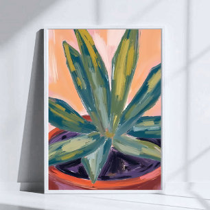 Poster Plante de maison en pot botanique moderne aquarell