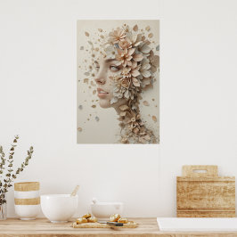 Poster plante-Humain Fusion Art Mur Abstrait