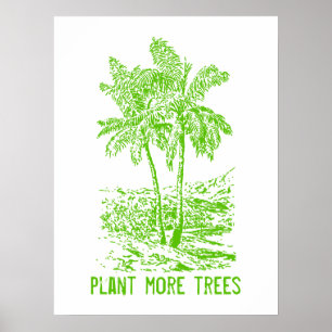 Poster Plante Plus d'arbres Mur écologique