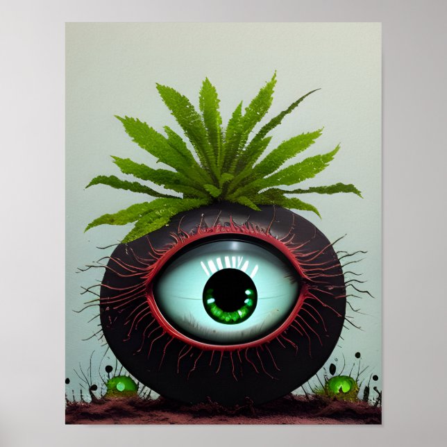 Poster Plante Sci-fi avec un oeil (Devant)