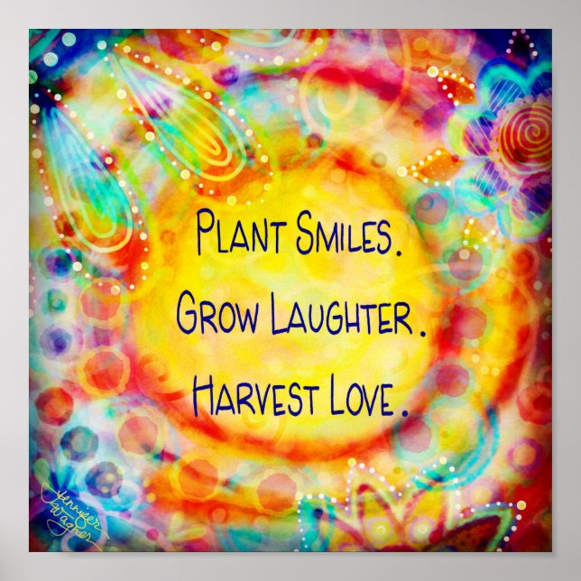 Poster Plante sourit joyeux Inspirationnel (Devant)