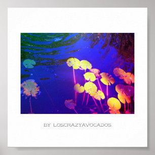 Poster Plante Stylisé Rose Eau Lily Fleurs