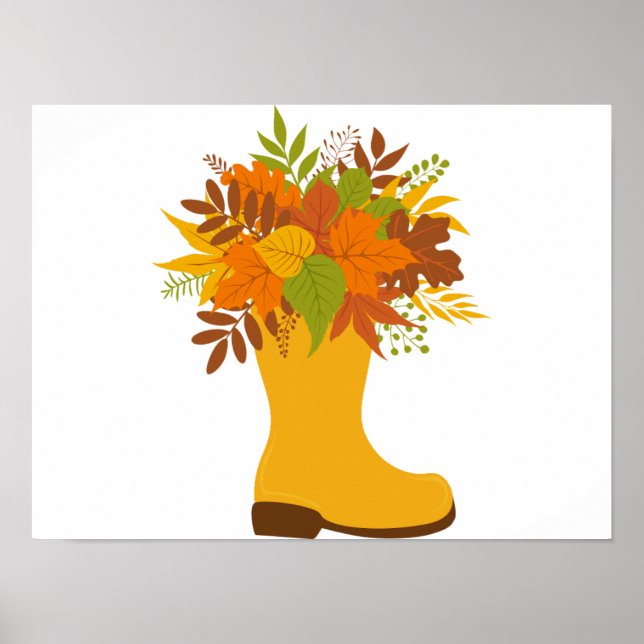 Poster Plantes de couleur d'automne en Bottes (Devant)