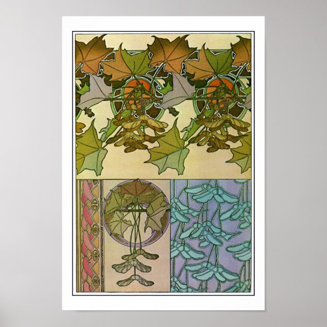 Poster Plantes de style Art Nouveau, Mucha (Devant)