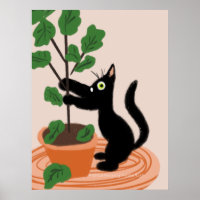 Plantes en pot d'arbre à figues de chat drôle dess