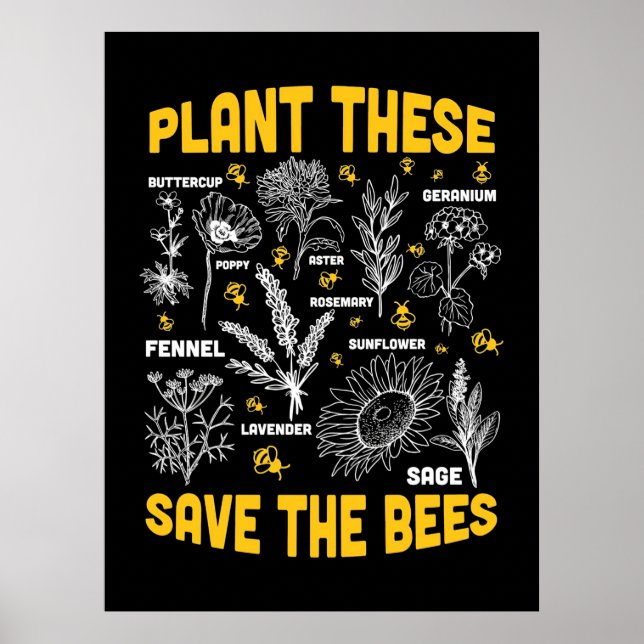 Poster Plantes Qui Sauvent Les Abeilles (Devant)