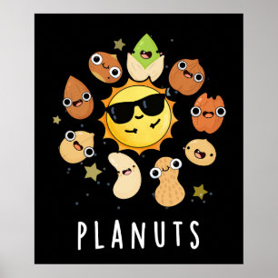 Poster Planuts Funny Astronomie Nuts Pun Dark BG