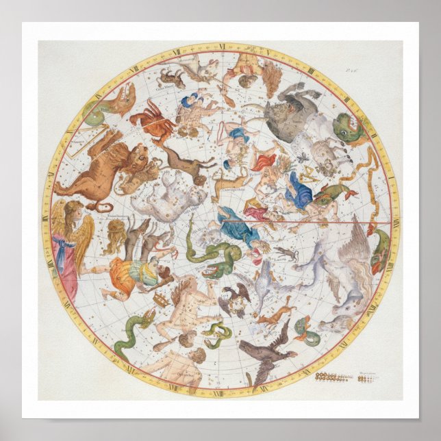 Poster Plaque 26 de "Atlas Coelestis", de John Flamsteed (Devant)