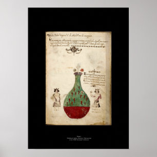 Poster Plaque d'affiche médiévale en alchimie italienne 1