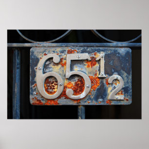 Poster Plaque de numéro d'adresse, Soixante-cinq et demi