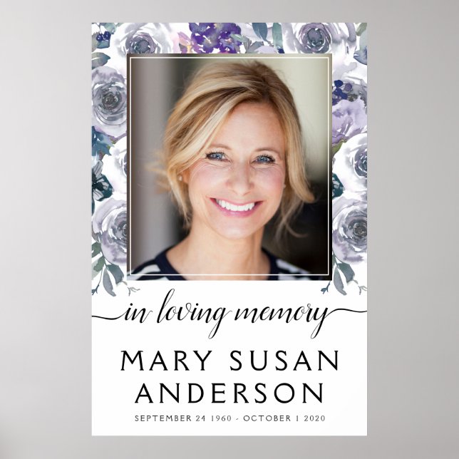 Poster Plaque de roses de photo en souvenir affectueux (Devant)