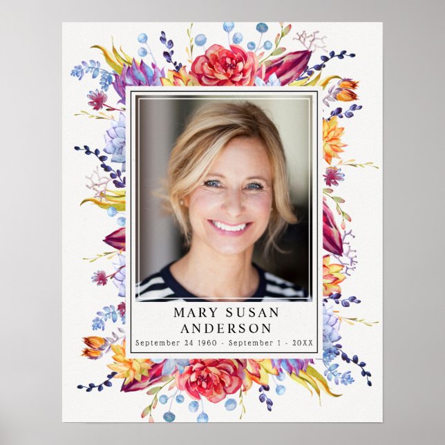 Poster Plaque de succulentes de photo à la mémoire de nos (Devant)