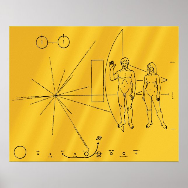 Poster Plaque d'or de la sonde spatiale Pioneer 10 de la  (Devant)
