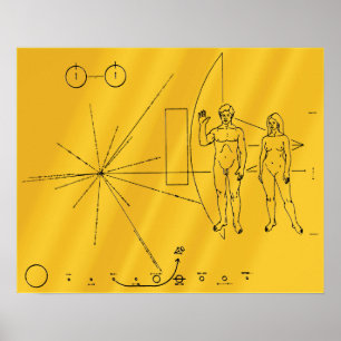 Poster Plaque dorée de la sonde spatiale NASA Pioneer 10