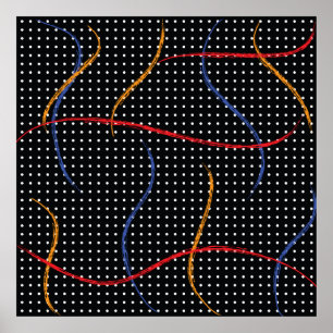 Poster Plaque et points de peinture rétro