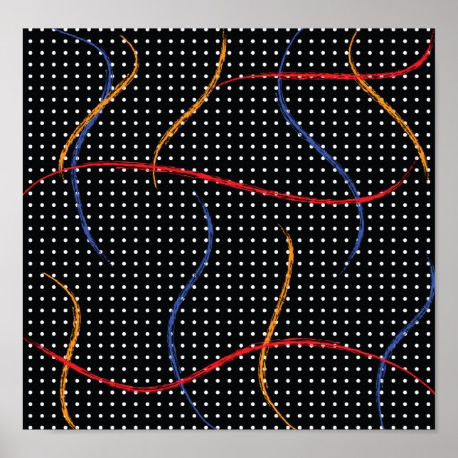 Poster Plaque et points de peinture rétro (Devant)