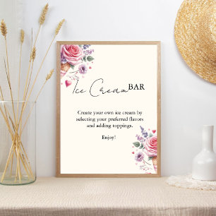 Poster Plaques de barre de Fêtes des mariées modernes ros