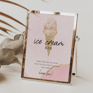 Poster Plaques de Fête des mariées rose moderne