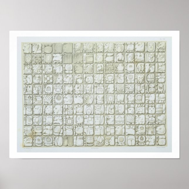 Poster Plaques of ideographic writing from the Temple of  (Devant)