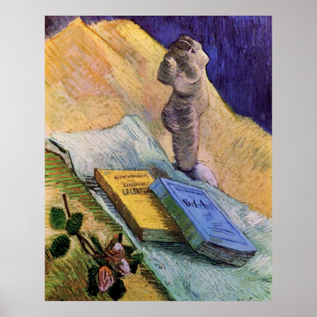 Poster Plaster Statuette Rose et romans Vincent van Gogh (Devant)