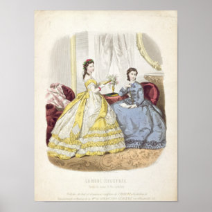 Poster Plat de mode montrant des ballgowns