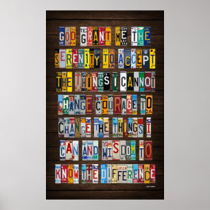 Poster Plate-forme de licence de prière de sérénité Art