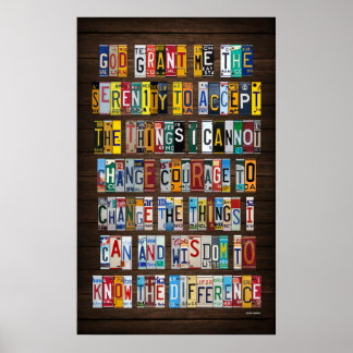 Poster Plate-forme de licence de prière de sérénité Art